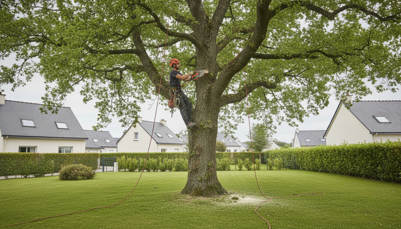 Élagueur professionnel à Bohars (29820) : élagage, abattage et taille de haies pour vos jardins pavillonnaires